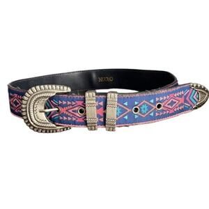 Vtg Southwest Western Belt Aztec Cowgirl rodeo Women 7 S Indian Nuovo Boho Pink